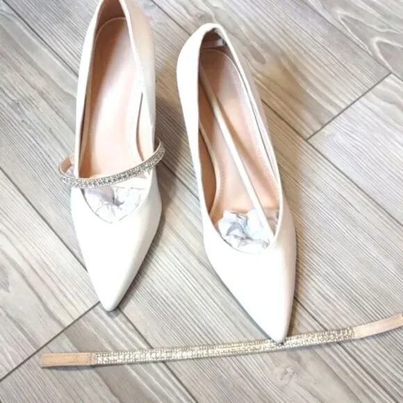 (75-3733) Coutgo Women's Removable Rhinestone Strap Pointed Toe Sz 6.5 - Picture 5 of 10